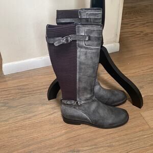 Aetrex Chelsea Charcoal Distressed Riding Boots Size 6